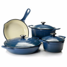 Ensemble de cuisinière en pot en fonte 4pcs antidérapant